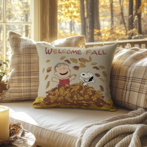Alternative view of Welcome Fall Peanuts Faux Suede Pillow