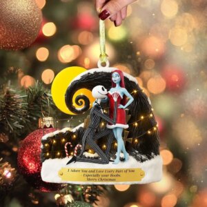 Personalized Jack and Sally Nightmare Before Christmas Ornament