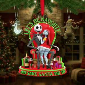Personalized Nightmare Let’s Be Naughty Couple Ornament