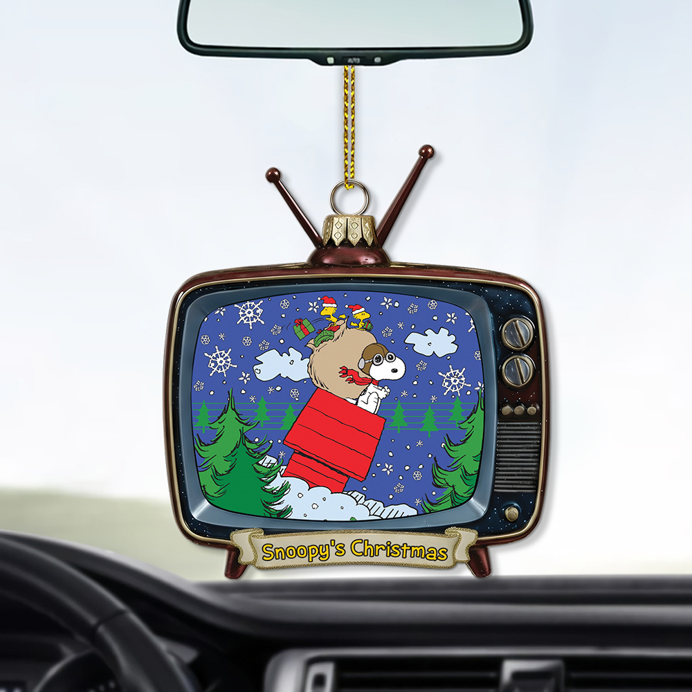 Snoopy & Woodstock In Red Baron Gear Christmas Ornament - Image 5
