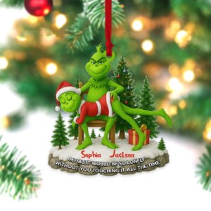 Alternative view of Personalized Green Couple Ornament Anniversary Gift