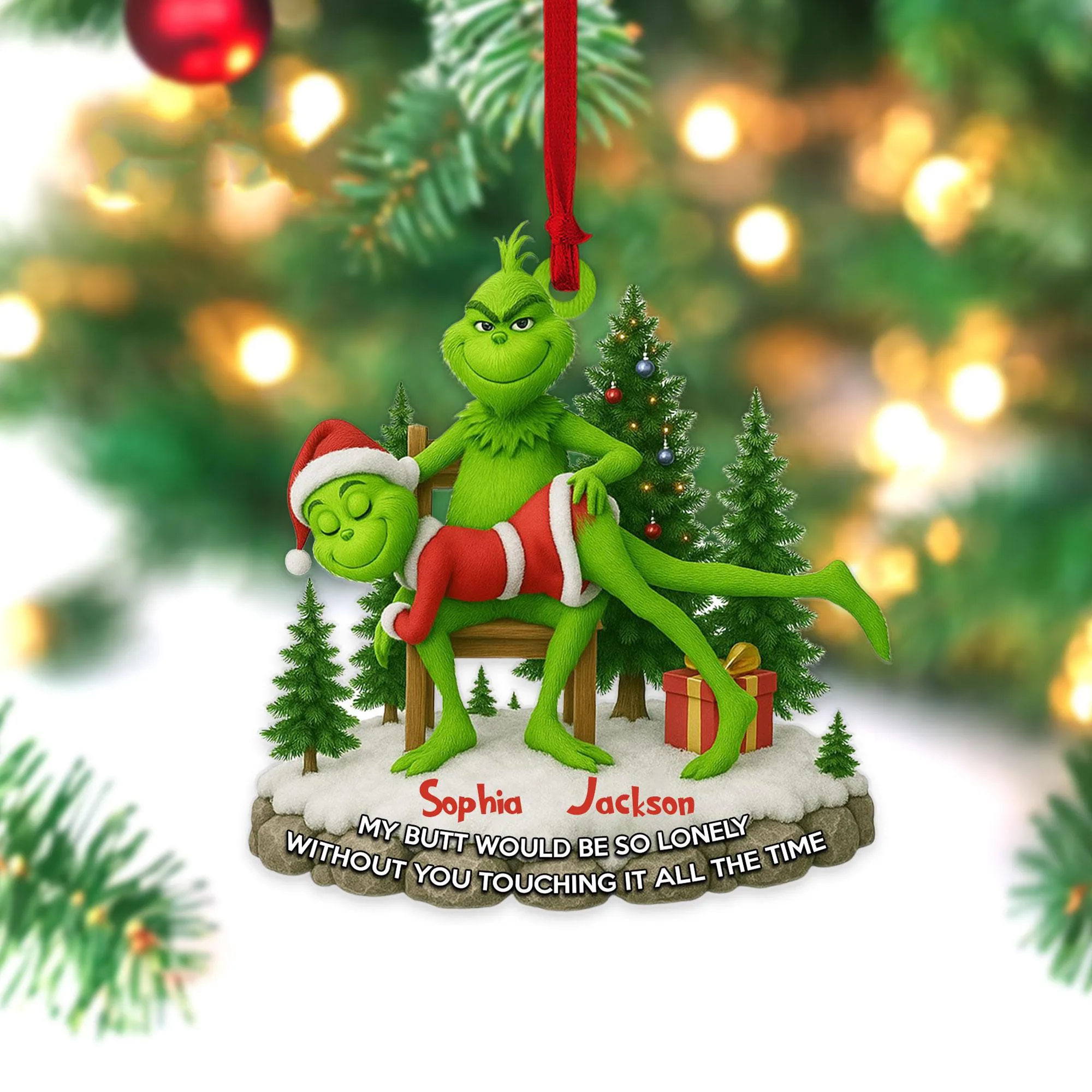 Personalized Green Couple Ornament Anniversary Gift - Image 2