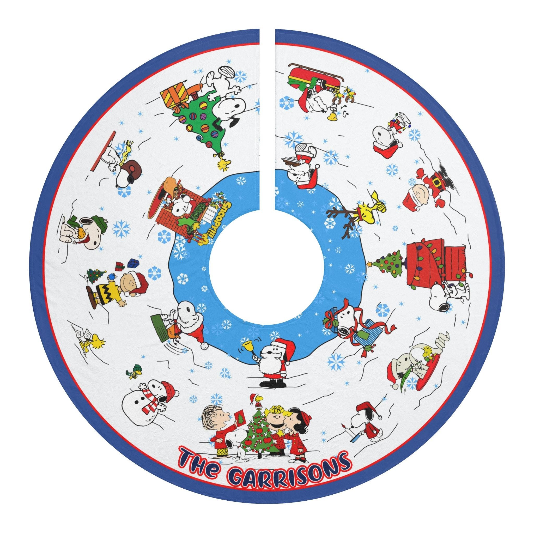 Personalized Snoopy Christmas Tree Skirt - Image 3