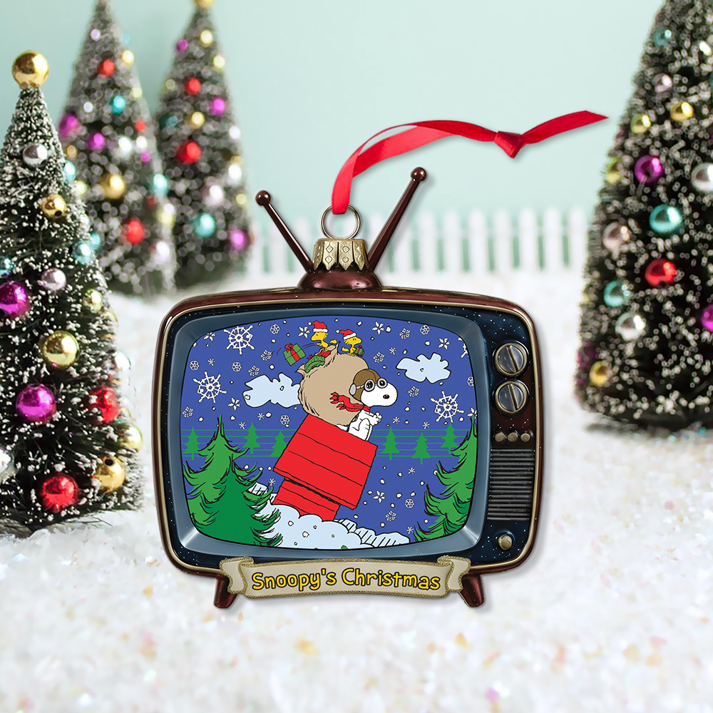 Snoopy & Woodstock In Red Baron Gear Christmas Ornament - Image 4