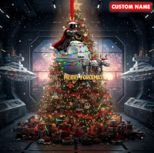 Alternative view of Personalized Star War Darth Vader Christmas Ornament