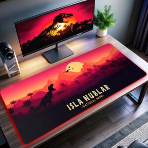 Isla Nublar Jurassic Park LED Desk Mat