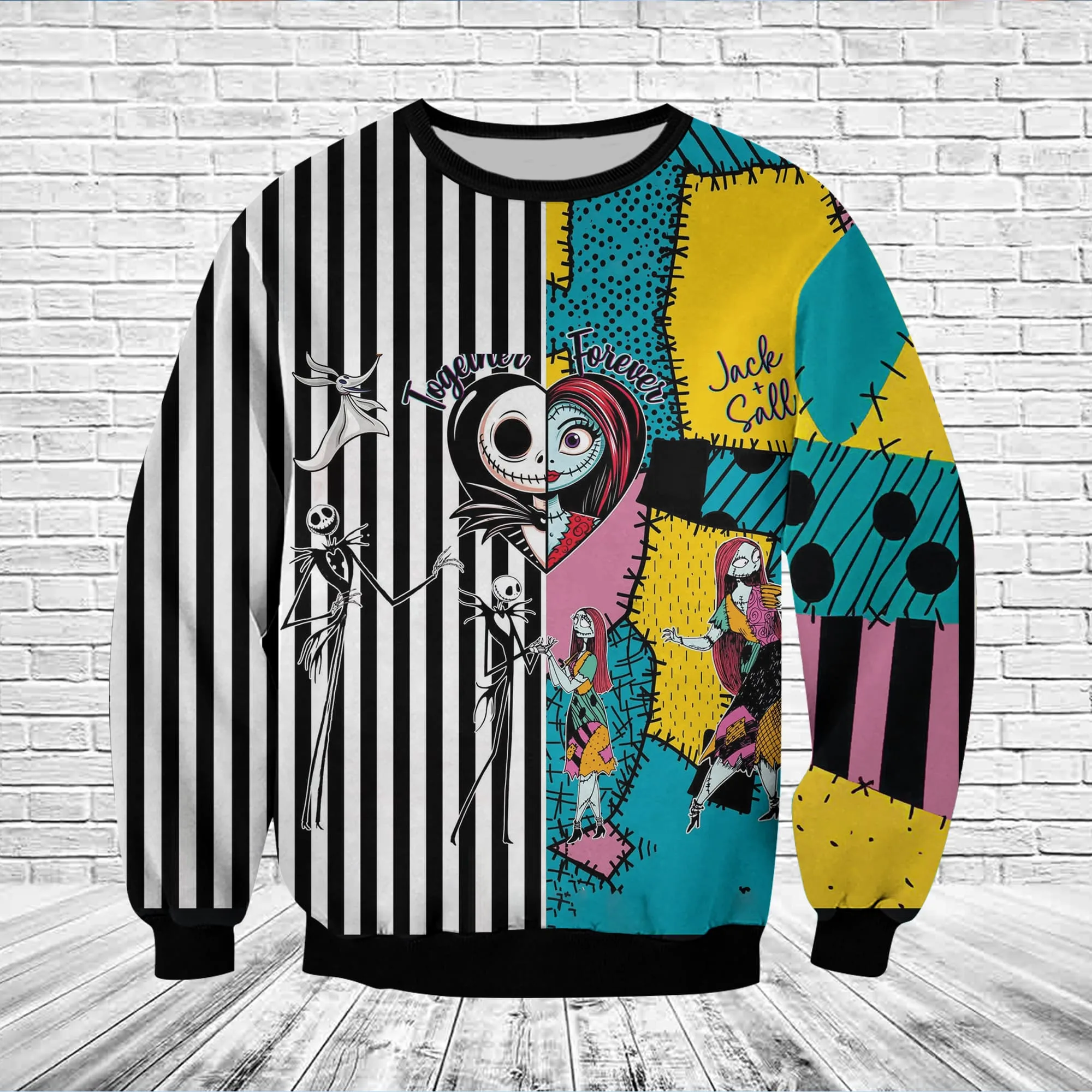 Jack And Sally The Nightmare Before Christmas Halloween Unisex Sweatshirt - Image 2