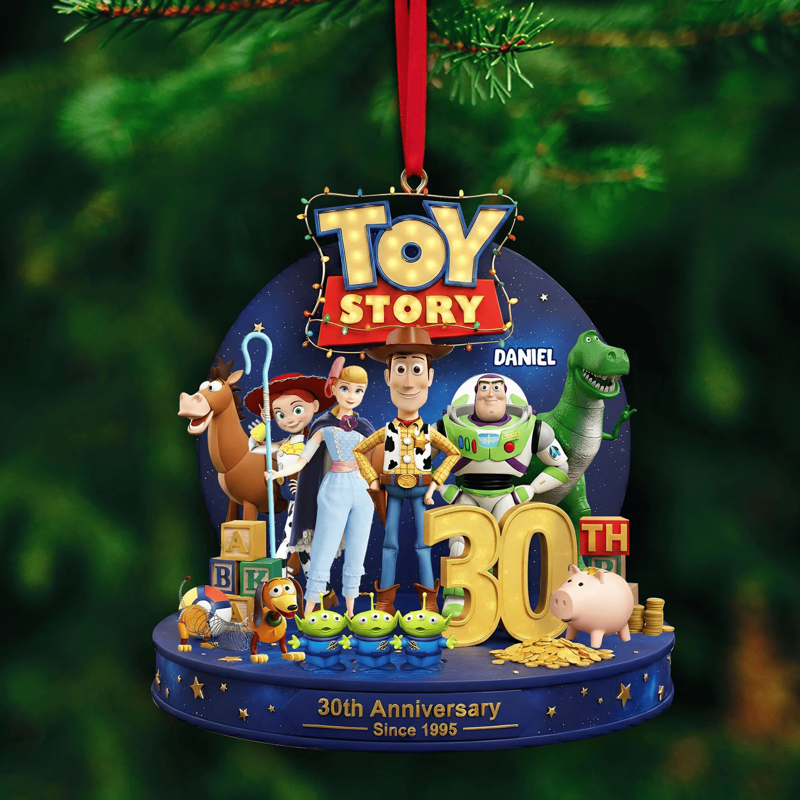 Personalized Toy Store 30th Anniversary Celebration Christmas Ornament - Image 5