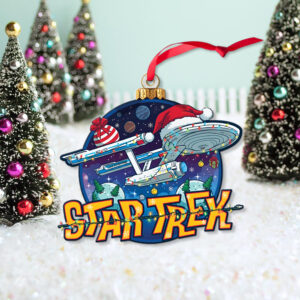 Alternative view of Star Trek U.S.S Enterprise NCC-1701 Christmas Ornament Style 2