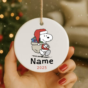 Personalized Snoopy Christmas Ornament 2025