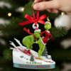 Personalized Skiing Couple Grinchmas Christmas Ornament