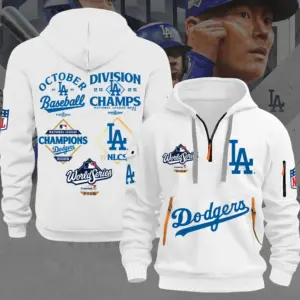 Los Angeles Dodgers 2D Quarter Zip Hoodie - THK117367