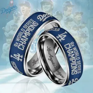 Los Angeles Dodgers Silver Tungsten Rings