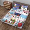 Snoopy Peanuts Winter Christmas Quilt Bedding Set