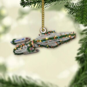 Star Trek U.S.S. Voyager NCC-74656 With Christmas Lights Christmas Ornament