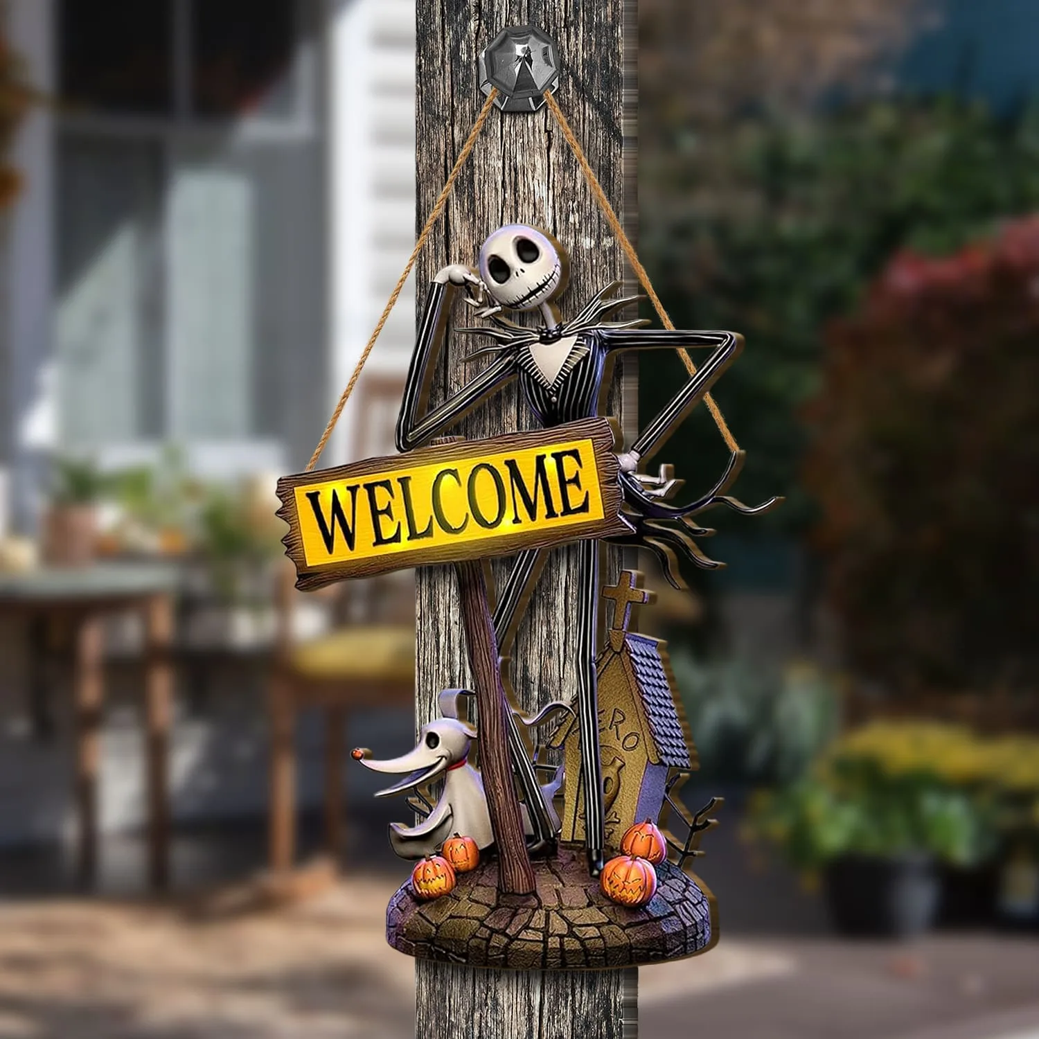 Jack Nightmare Before Christmas Welcome Wood Sign - Image 3