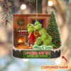 Personalized Green Monster Couple Either Way Works Christmas Ornament