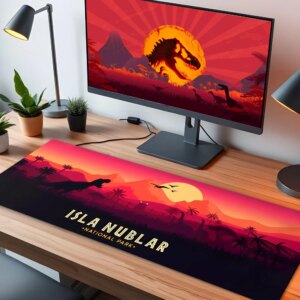 Alternative view of Isla Nublar Jurassic Park LED Desk Mat