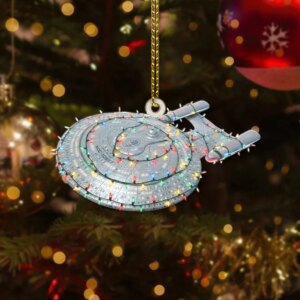 Star Trek U.S.S. Galaxy NCC-70637 With Christmas Lights Christmas Ornament