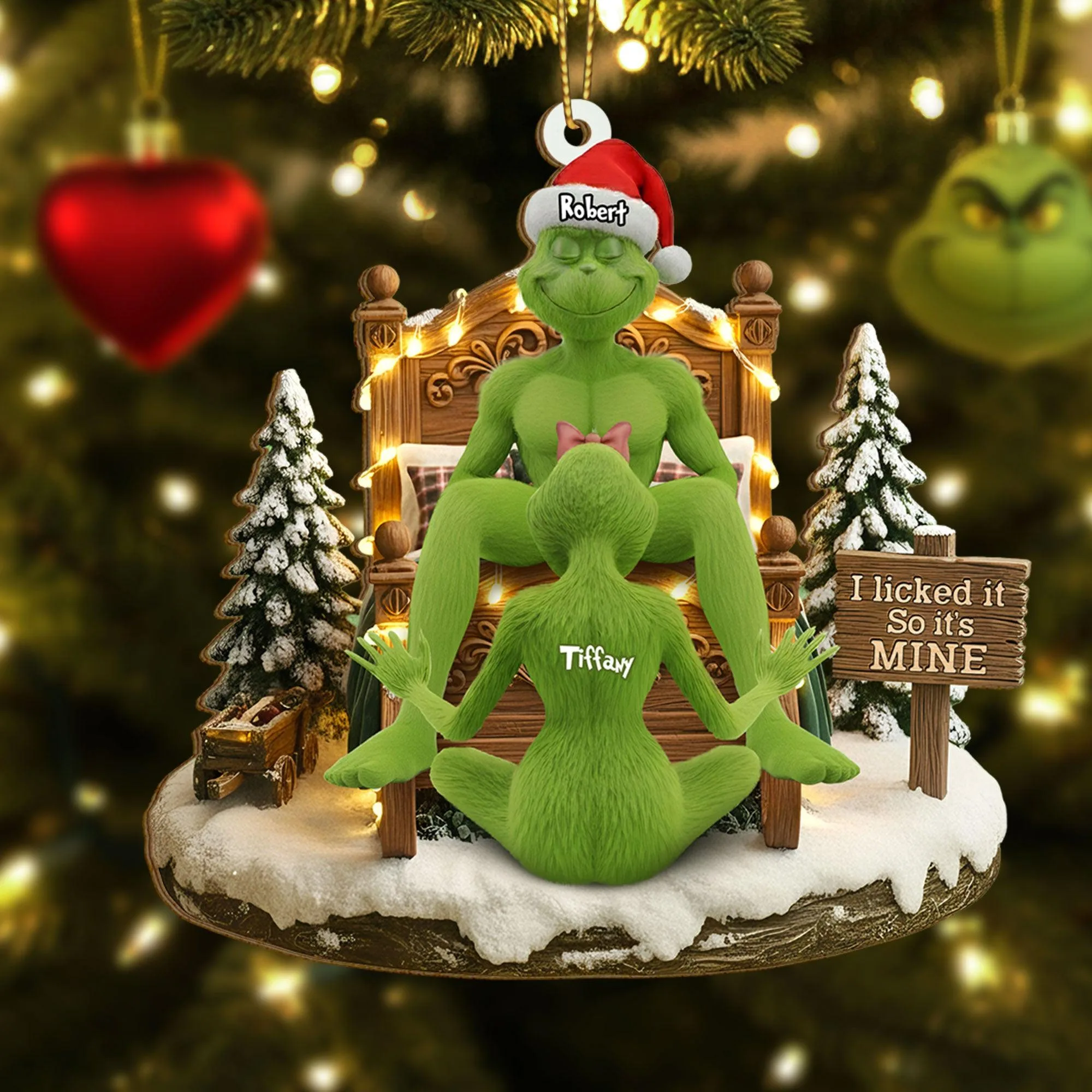 Personalized Grinch Couple Ornament Full Set (6pcs) - Image 6
