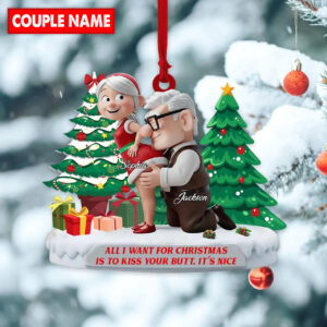 Alternative view of Personalized Old Couple Funny Christmas Ornament