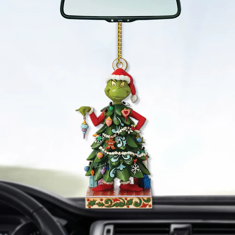Personalized Grinch Dressed As Tree Christmas Ornament - Image 4