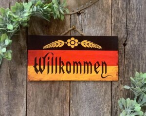Willkommen Oktoberfest Beer Garden Sign