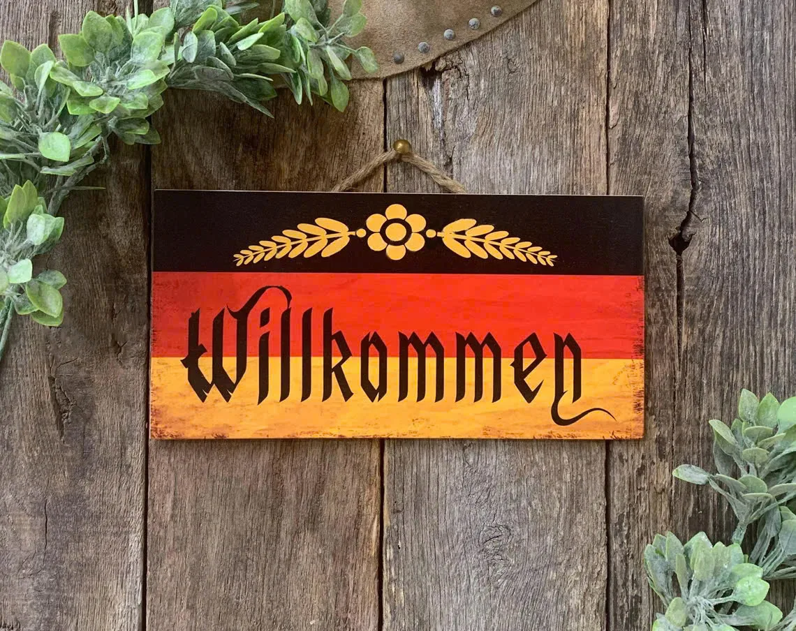 Willkommen Oktoberfest Beer Garden Sign