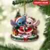 Personalized Stitch And Angel Couple Christmas Ornament