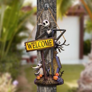 Jack Nightmare Before Christmas Welcome Wood Sign