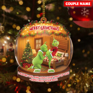Personalized Green Monster Merry Grinchmas Couple Especially Your But Christmas Ornament