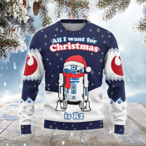 Alternative view of Star Wars All I Want For Christmas Is R2 Christmas Knitted Sweater