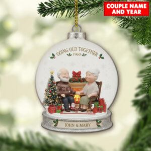 Alternative view of Personalized Going Old Together Couple Christmas Ornament