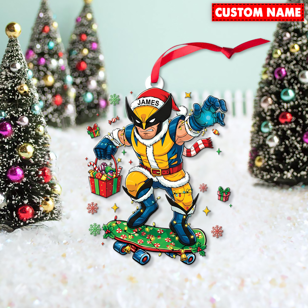 Personalized Wolverine Christmas Ornament - Image 2