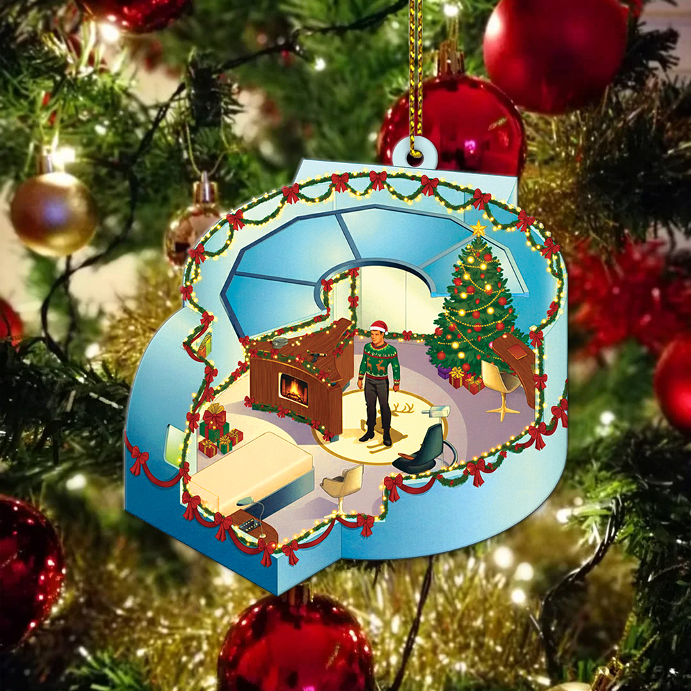 Star Trek Enterprise NCC-1701, 2254 Capt. Pike's quarters (Star Trek: The Magazine) Bridge Enterprise Christmas Ornament - Image 2