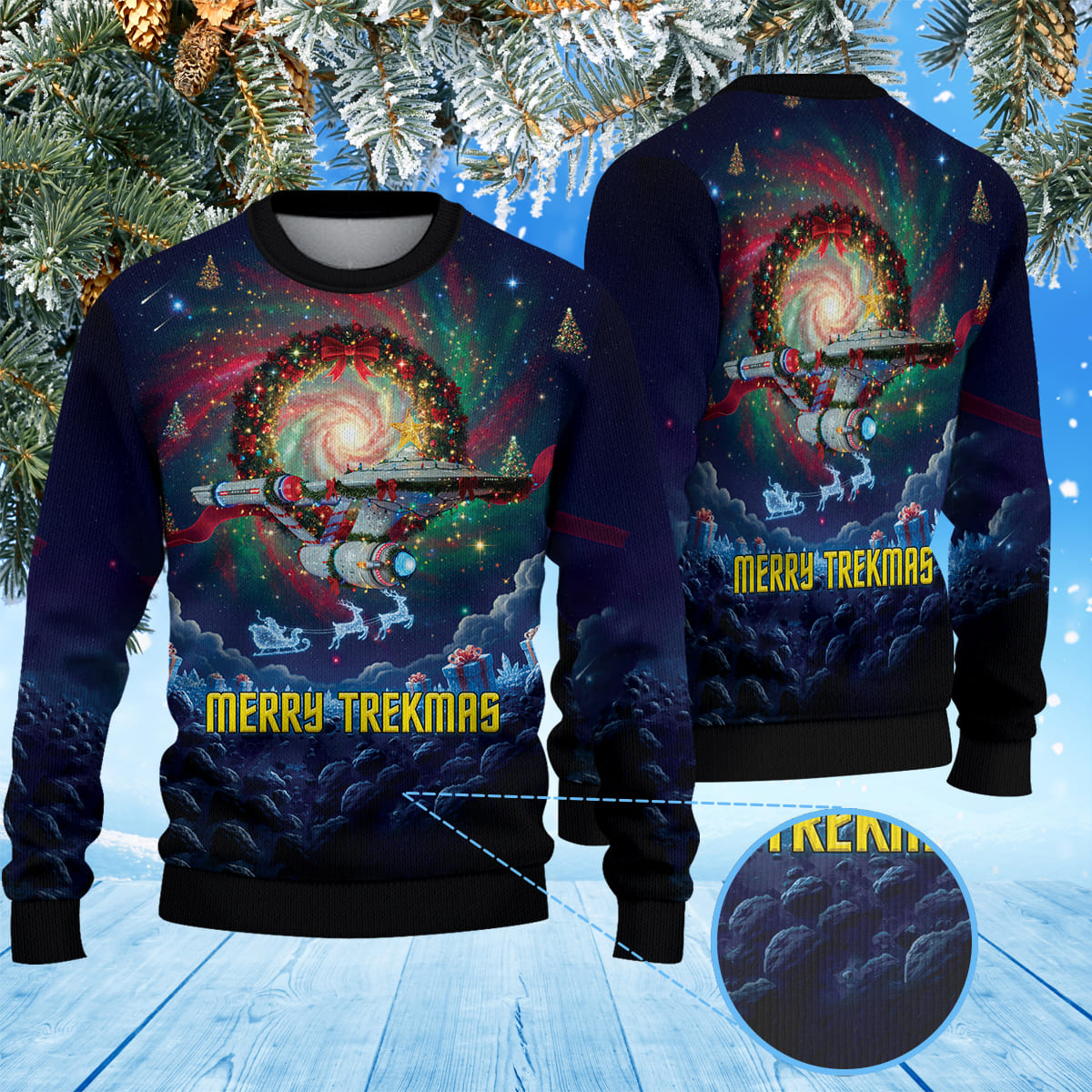 Star Trek NCC-1701 Merry Trekmas Christmas Knitted Sweater