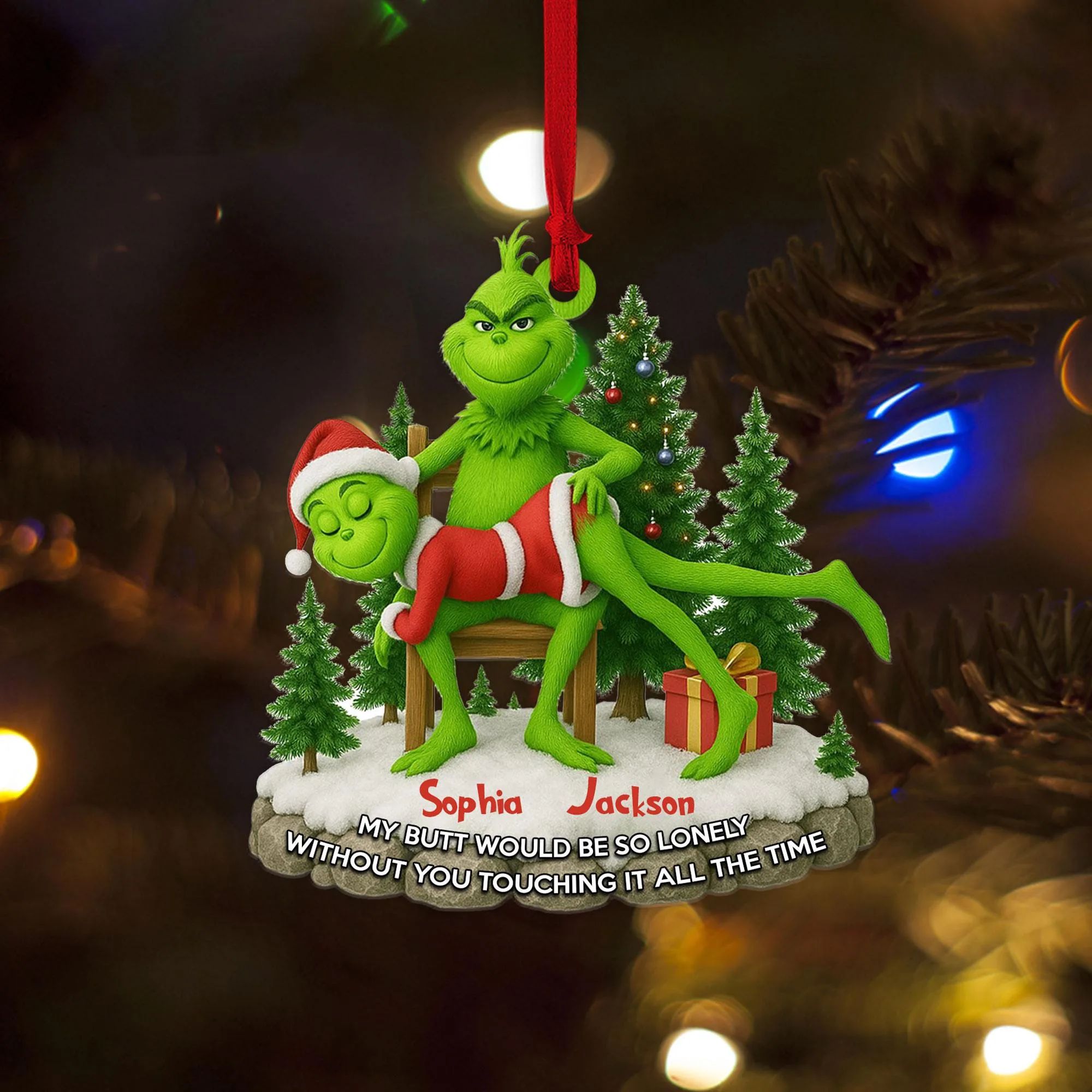 Personalized Grinch Couple Ornament Full Set (6pcs) - Image 3