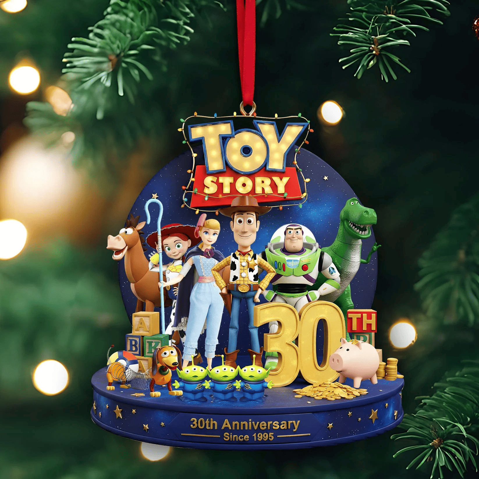 Personalized Toy Store 30th Anniversary Celebration Christmas Ornament - Image 4