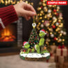 Personalized Naughty Green Monster Couple Christmas Ornament