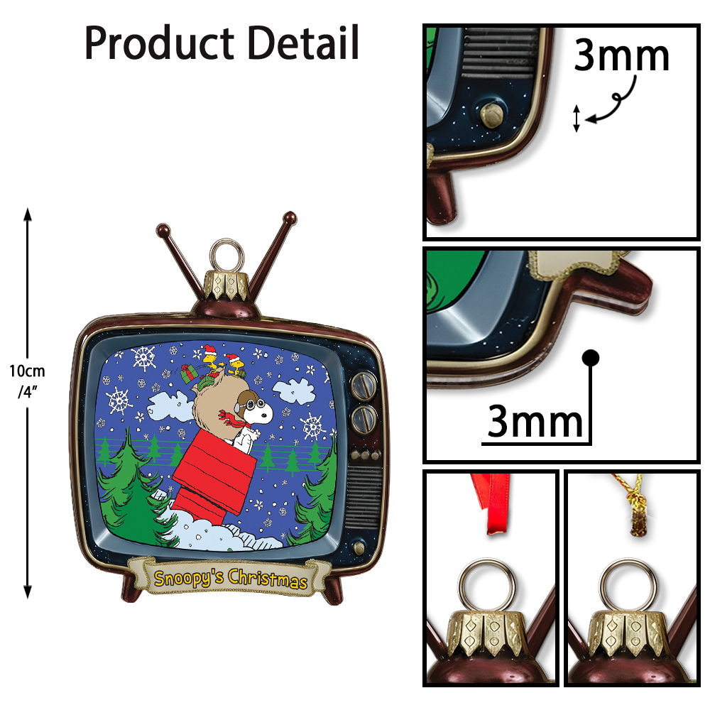 Snoopy & Woodstock In Red Baron Gear Christmas Ornament - Image 7