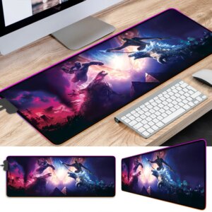Alternative view of Godzilla in fight LED Desk Mat