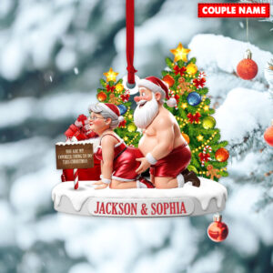 Personalized You Are My Favorite Thing To Do This Christmas Funny Couple Christmas Ornament