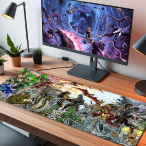 Alternative view of Godzilla Kaiju Battle LED Desk Mat