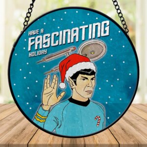 Star Trek Have A Fascinating Holiday Christmas Stained Glass Suncatcher
