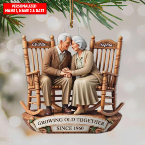 Personalized Going Old Together Couple Christmas Ornament