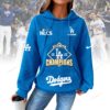 Personalized Los Angeles Dodgers Women's Thick Waffle Knit Hoodie