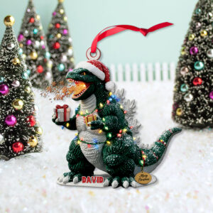 Alternative view of Godzilla Christmas Ornament