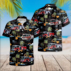 Norwich, Connecticut, Norwich Fire Department Squad A, Engine 2, and Engine 3 Hawaiian Shirt Version 1