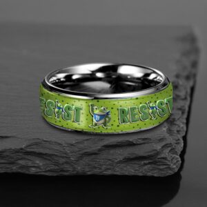 Alternative view of Portland Frog Resist Silver Tungsten Rings