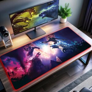Godzilla in fight LED Desk Mat